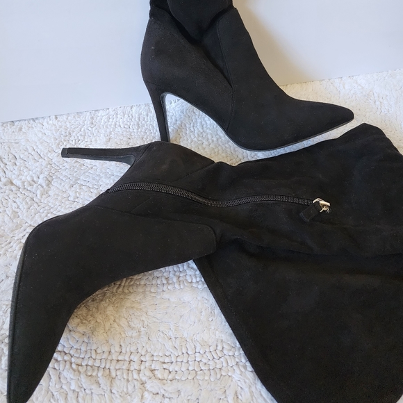 BD black overknee boot suede-feeling elastic size 6.5 Preowned excellent - Picture 4 of 13